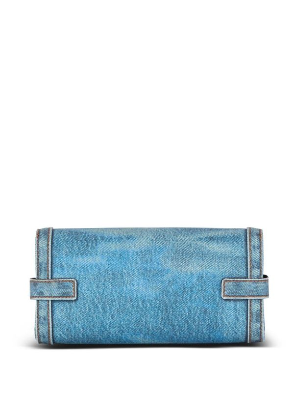 B Buzz 23 Denim Chain Clutch Bag