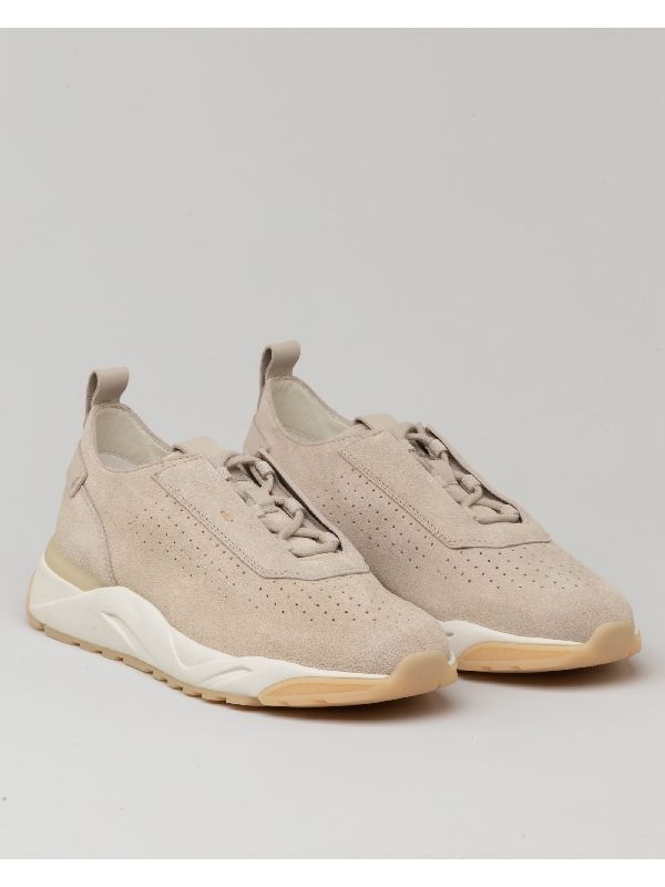 Logo Patch Suede Sneakers