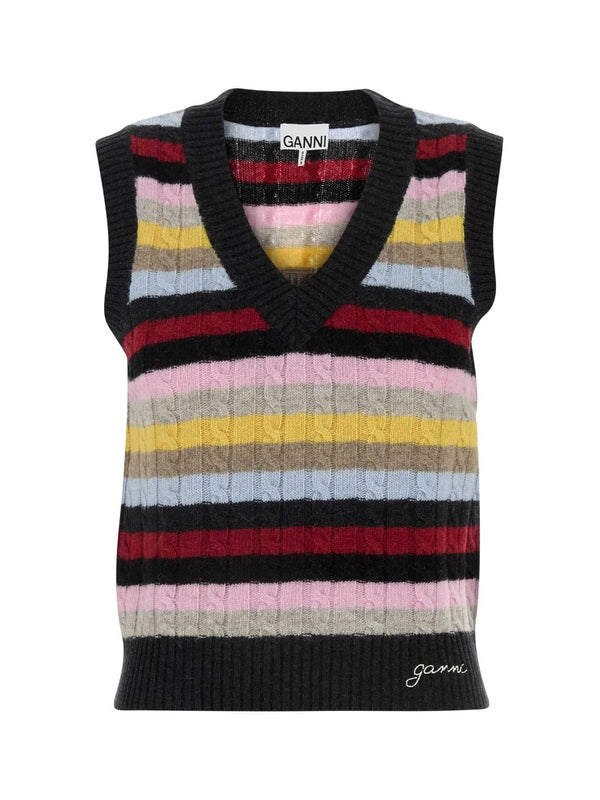 Stripe Logo Knit Vest