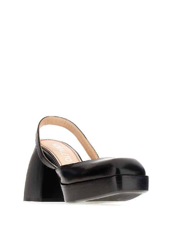 Bulla Jones Square-Toe Slingback Heels