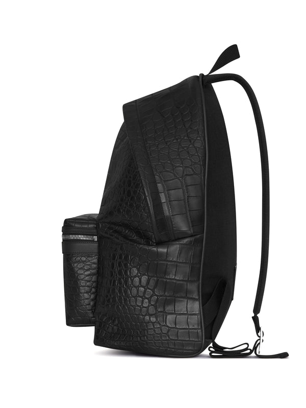 Croc-effect Calfskin Backpack