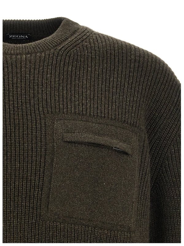 Zip Pocket Cashmere Knit