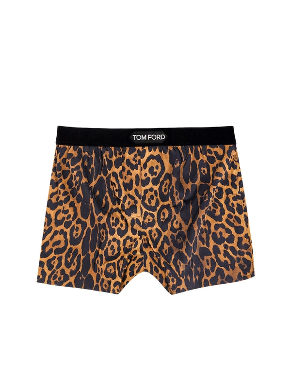 Logo Band Leopard Printed Underwear