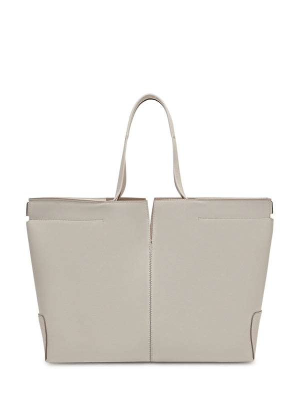 Di Logo Patch Leather Tote Bag