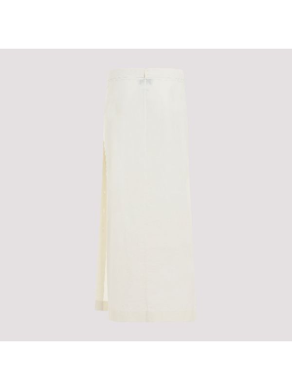 Cotton Blend Wrap Long Skirt