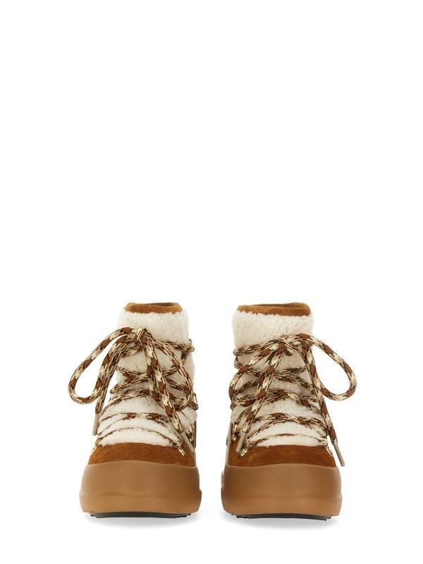 Luna Logo Shearling Lace-Up Boots