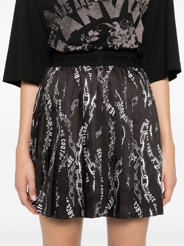 Allover Print Pleated Skirt