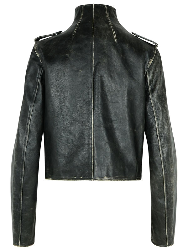 Vintage Effect Leather Jacket