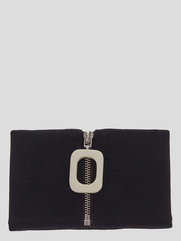 Snood Zipper Black Wool Neck Warmer