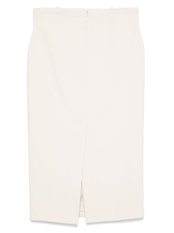 Metal Logo Detail Midi Skirt