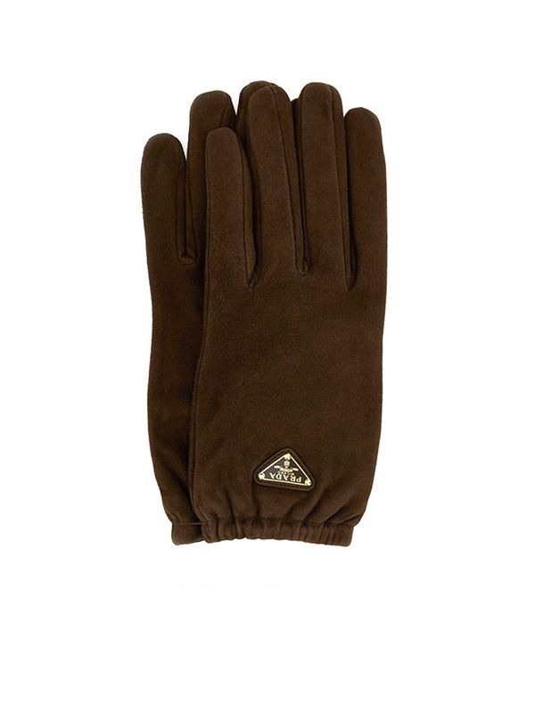 Triangle Logo Leather Gloves