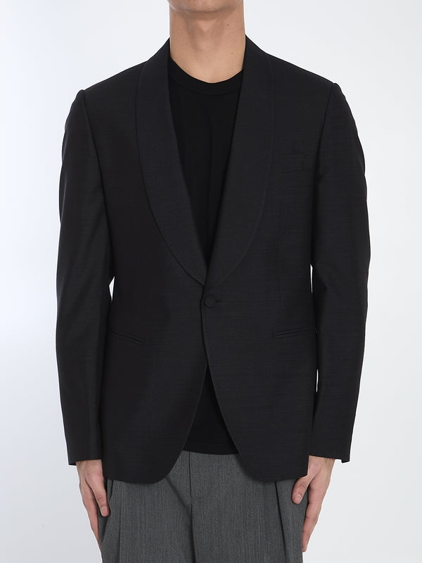 Single Button Silk Tailored Jacket