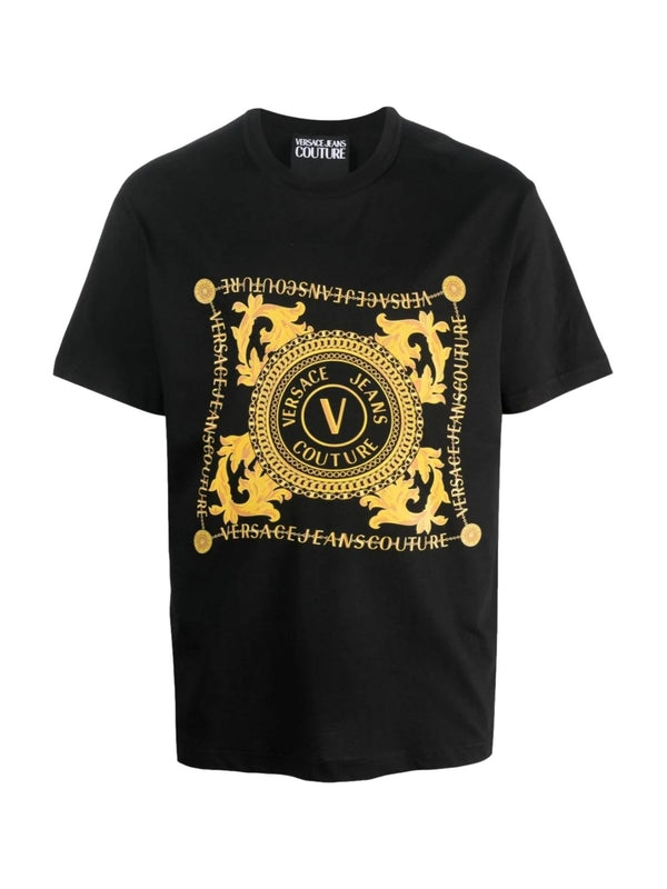 V Emblem Printing Short Sleeve T-Shirt