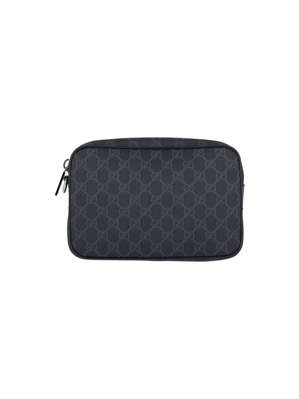 GG Supreme Canvas Strap Clutch Bag