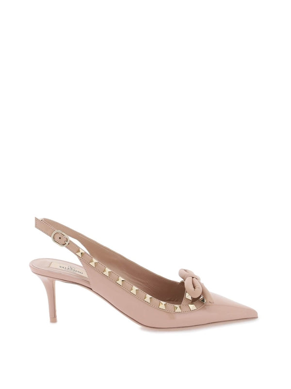 Bow Rockstud Slingback Heels