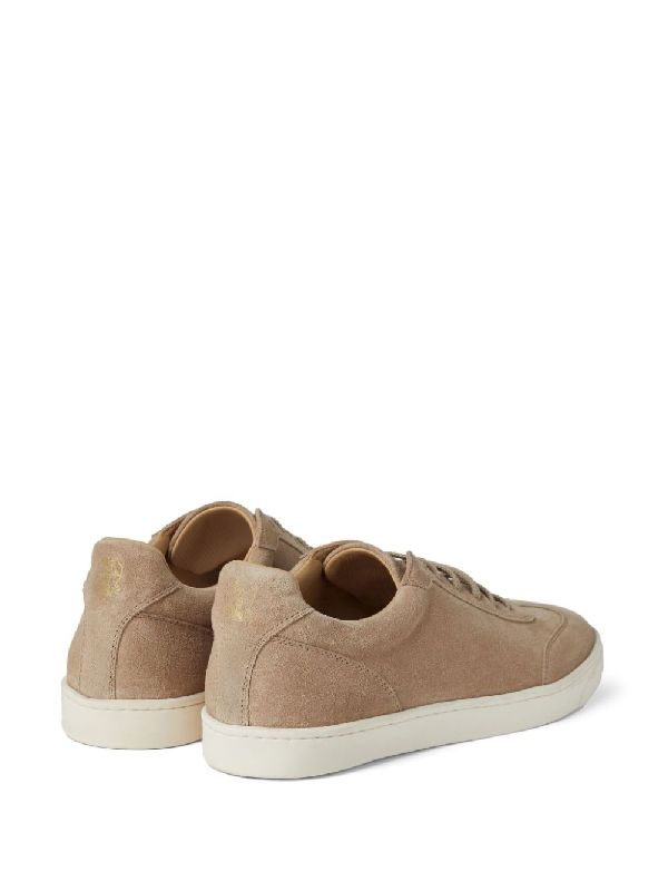 Beige Suede Low-top Sneakers