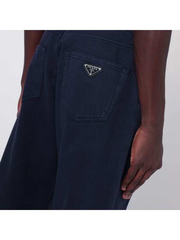 Back Triangle Logo Straight Denim Pants