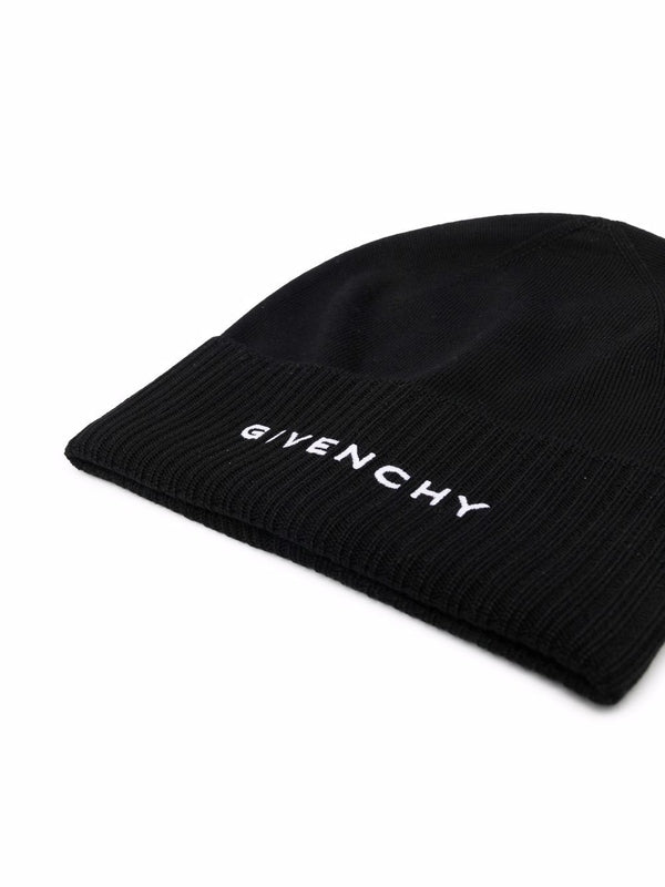 Logo Embroidered Wool Beanie