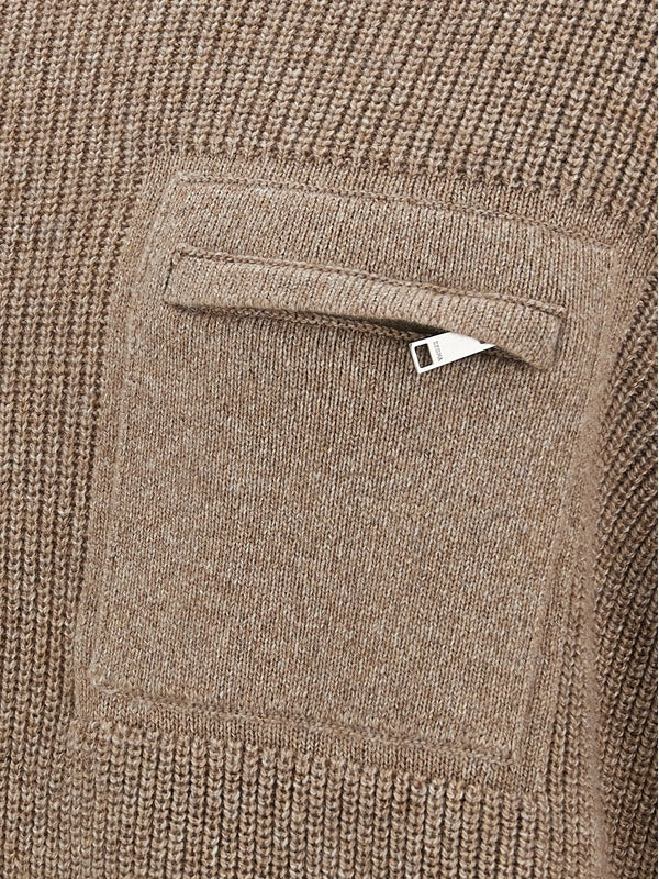 Zip Pocket Cashmere Knit