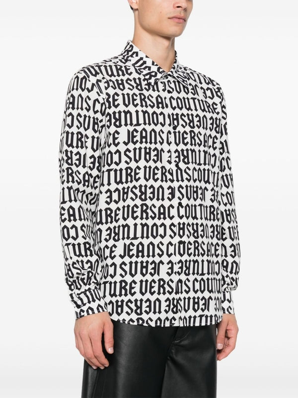 All-Over Lettering Cotton Shirt