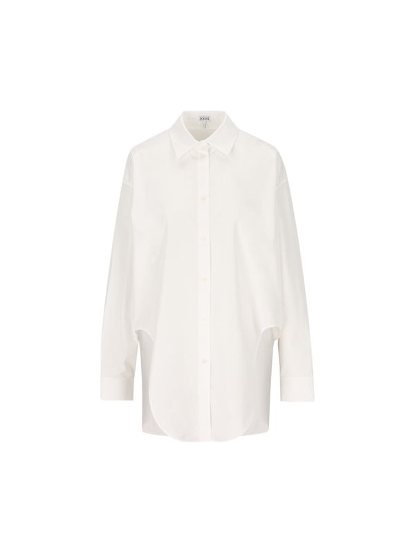 后背刺绣徽标不对称衬衫