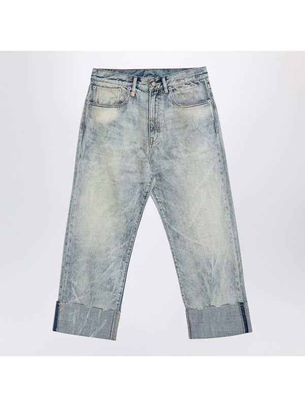 Vintage Washing Turn-Up Denim Pants