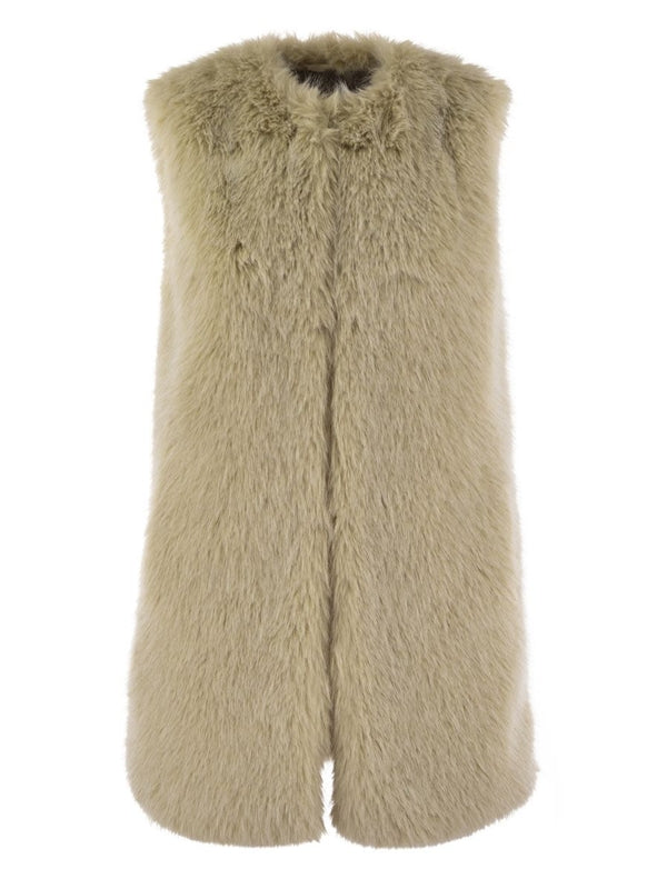 Collarless Fur
  Vest