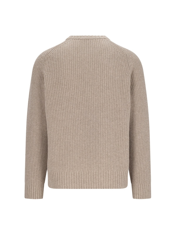 Crewneck Ribbed Wool Knit