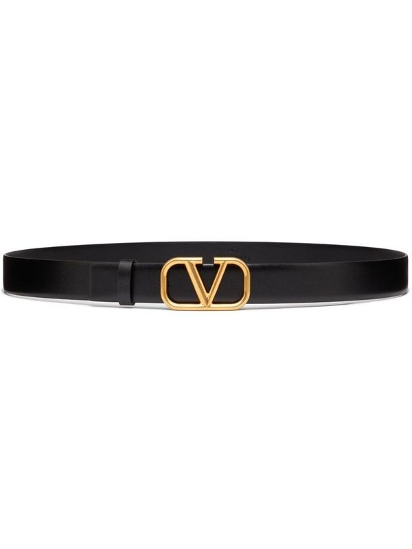 V Logo Buckle
  Leather Belt