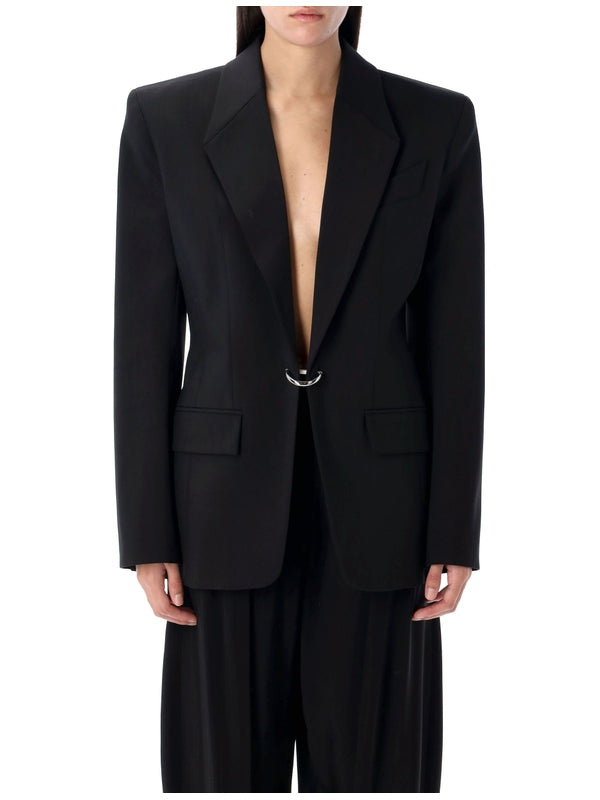 Piercing Button Wool Single Breasted
  Jacket