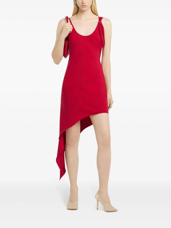 Buckle Asymmetric Mini Dress