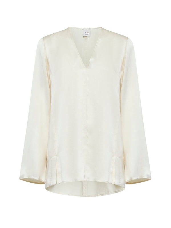 V-Neck Silk Blouse