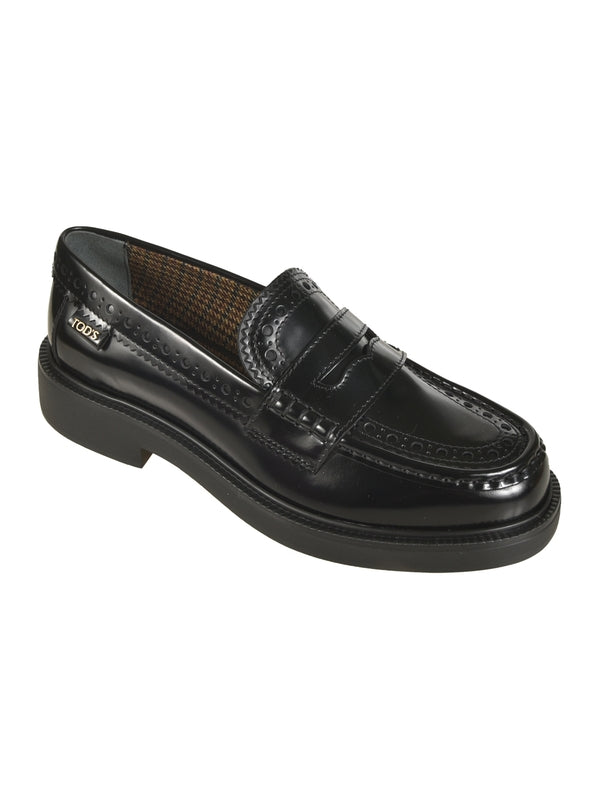 Black Leather Penny Loafers