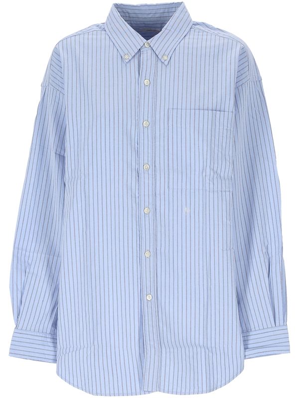 Logo Embroidery Stripe Shirt