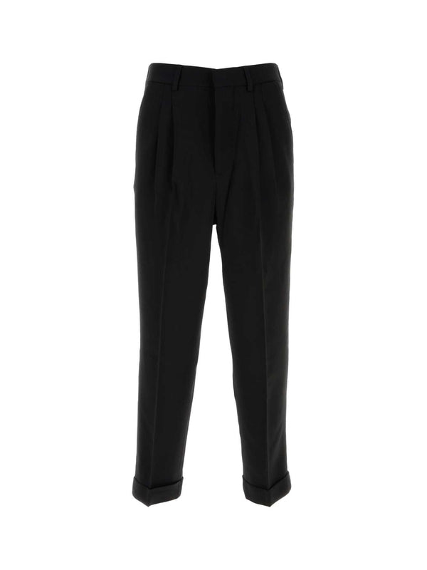 Pleated Wool Blend Pants