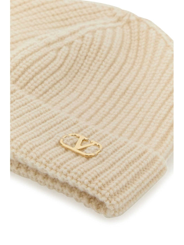 V Logo Cashmere Beanie