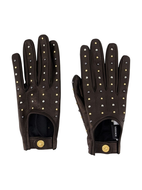 Versace Black Leather Gloves