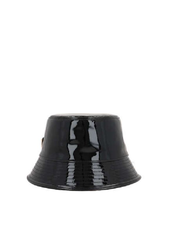 Triangular Logo Patent Leather Bucket Hat