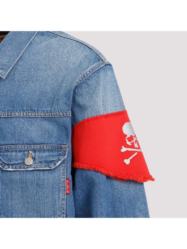 Skull Armband Denim Trucker Jacket