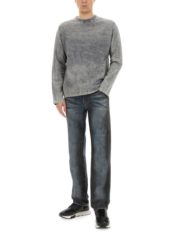 Washing Denim Long Sleeve Top