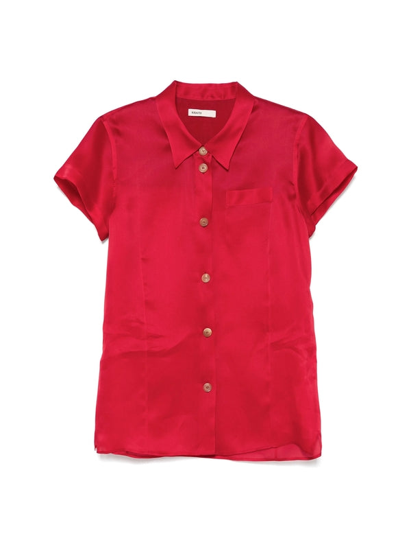 Keefe Chest Pocket Silk Short
  Sleeve Shirt