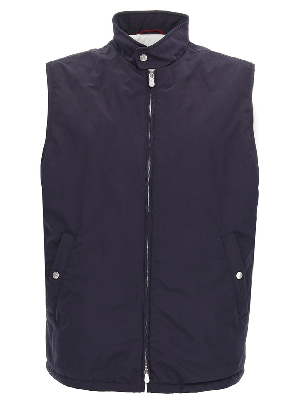 High-Neck
  Zip-Up Vest