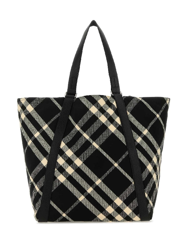 Check Pattern Canvas Tote Bag