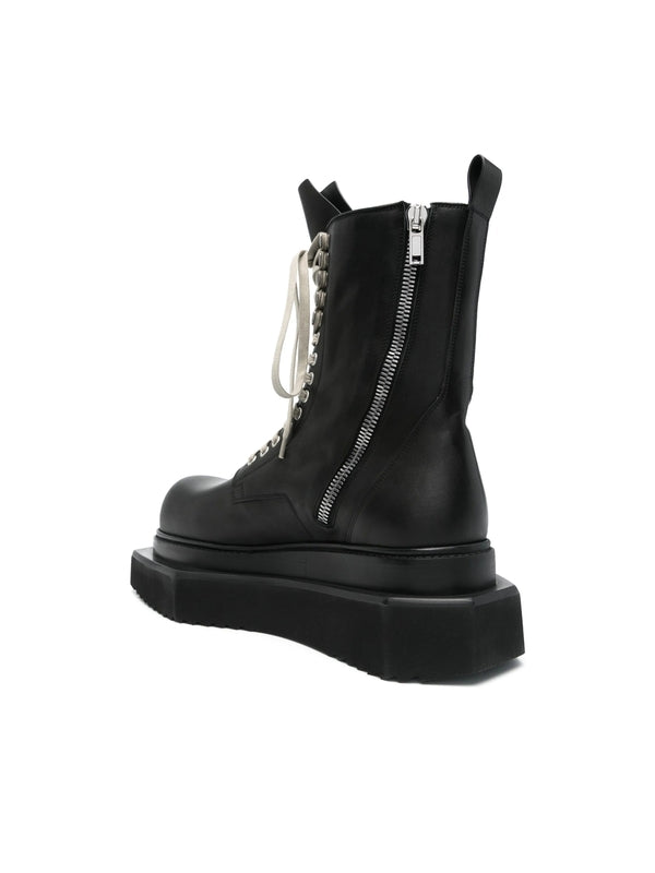 Rick Owens TURBO CYCLOPS Black Lace-Up Boots