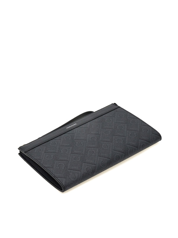 Gancini Jacquard Pattern Clutch Bag