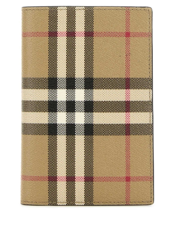 Vintage Check Flap Passport Wallet