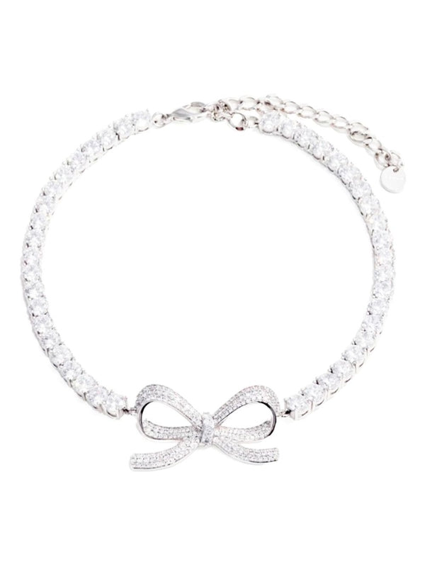 Bow Crystal Detail Choker Necklace