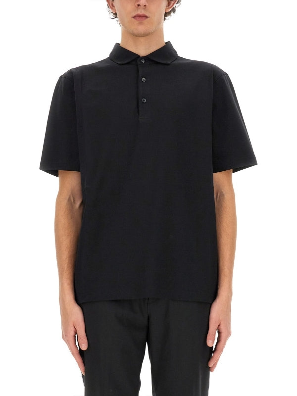 Black Cotton Polo Shirt