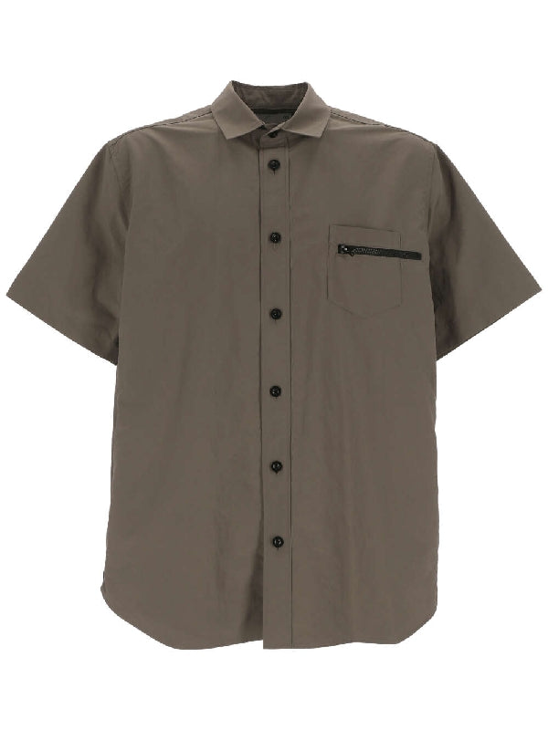 Zipper Pocket Detail Short Sleeve Shirt