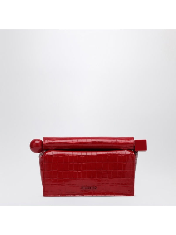 Rond Carré Small Leather Clutch Bag